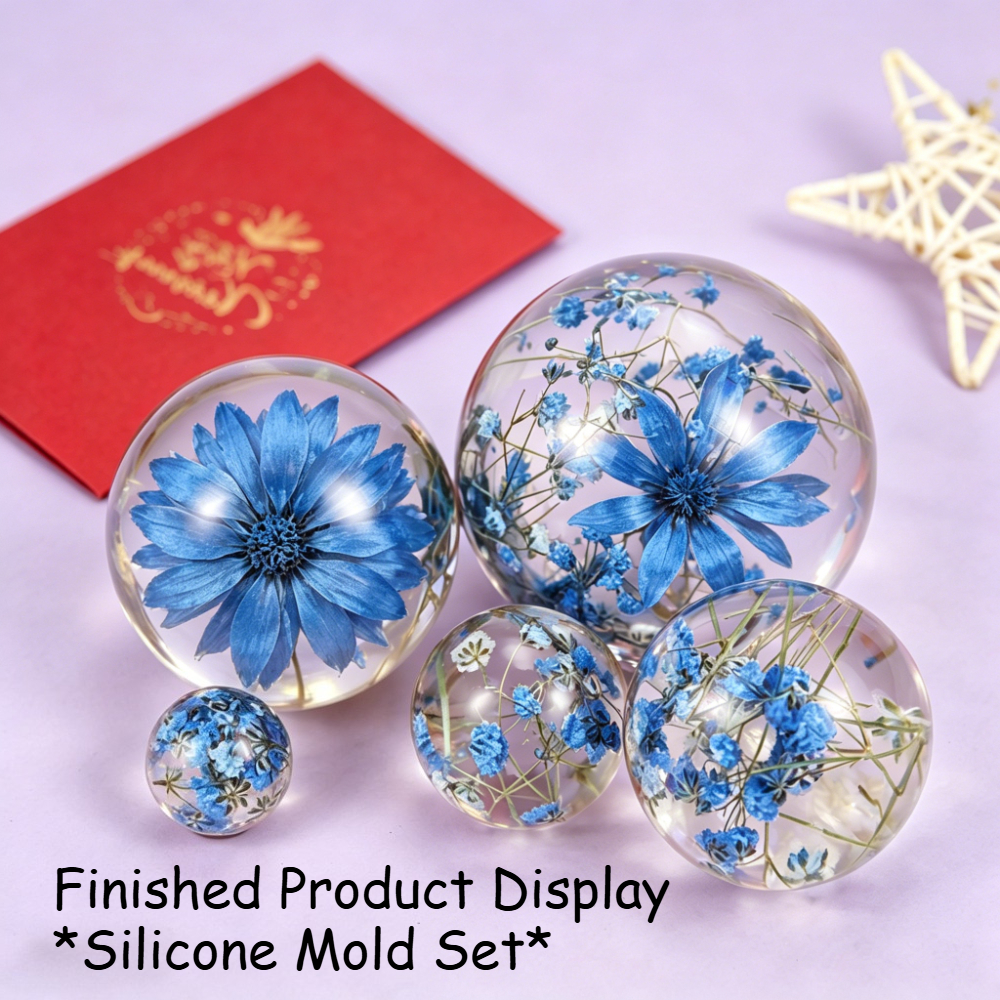 Candle Making Kit For Kids - 5Pcs Sphere Silicone Mold Kit Round