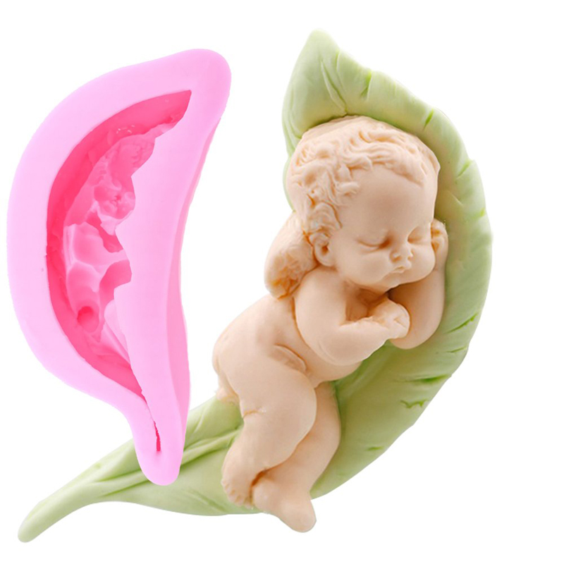 Candle Making Party - Large Angel Baby Fondant Mold Chocolate