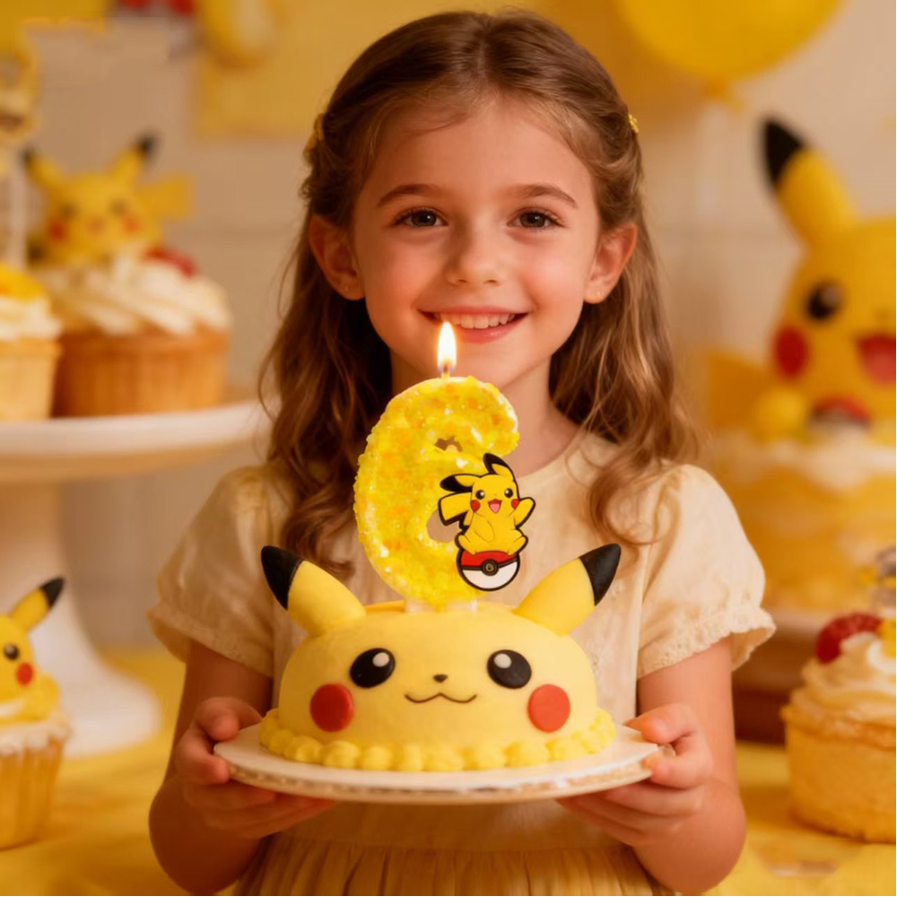 Candle Making Kit For Kids - Pokemon Inspired Birthday Cake Candle Cartoon