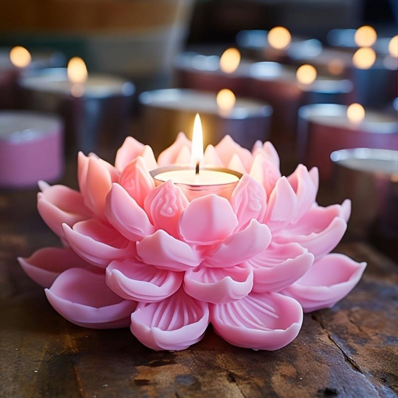 Candle Making Party - 1PC Lotus Flower Candle Mold Silicone