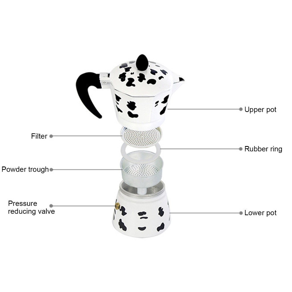Coffee Brewing Milk Cow Color  – Pour Pot Aluminum recenzja i cena
