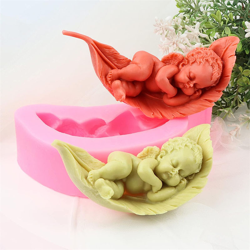 Large Angel Baby Fondant Mold  – Candle Making Party recenzja i cena