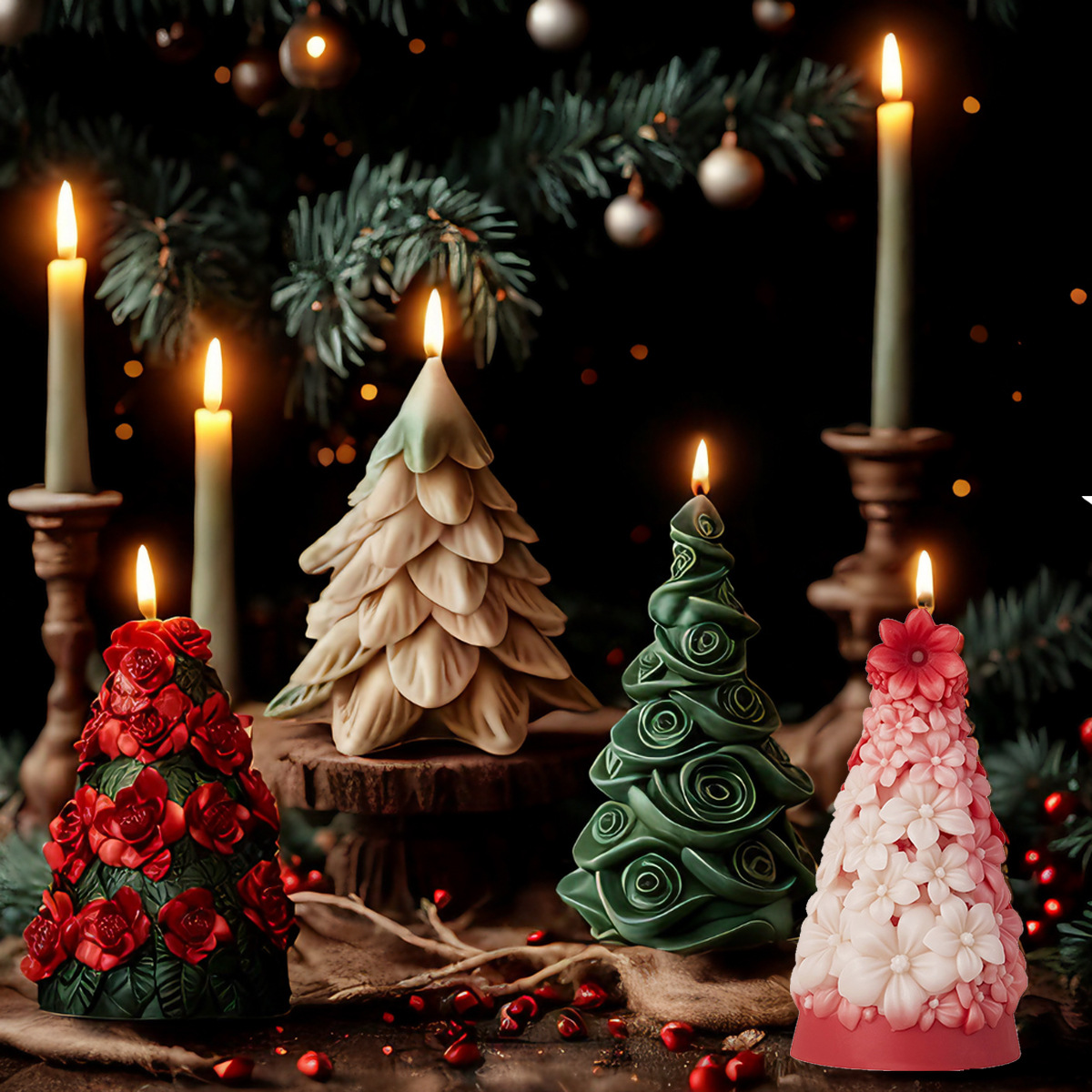 3D Christmas Tree Silicone Can – Candle Making Party recenzja i cena