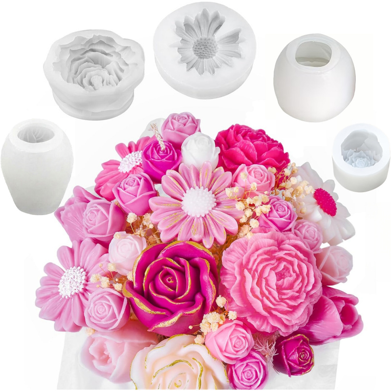 5Flower Candle Mold Set，3D Flo – Candle Making Party recenzja i cena