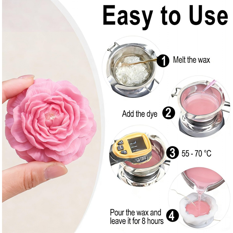 5Flower Candle Mold Set，3D Flo – Candle Making Party recenzja i cena