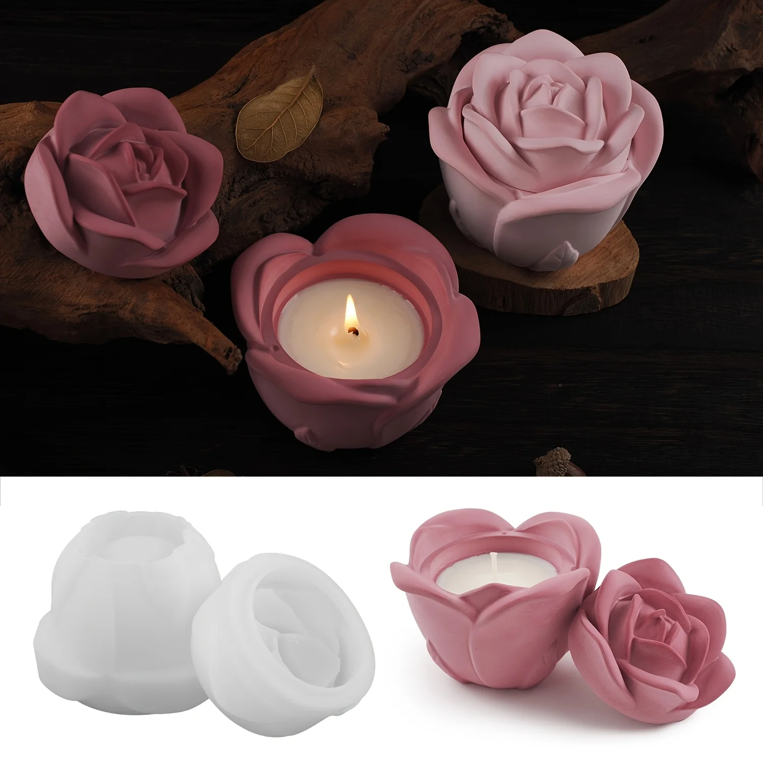 2-Piece Set Rose Shaped Silico – Candle Mold Silicone recenzja i cena