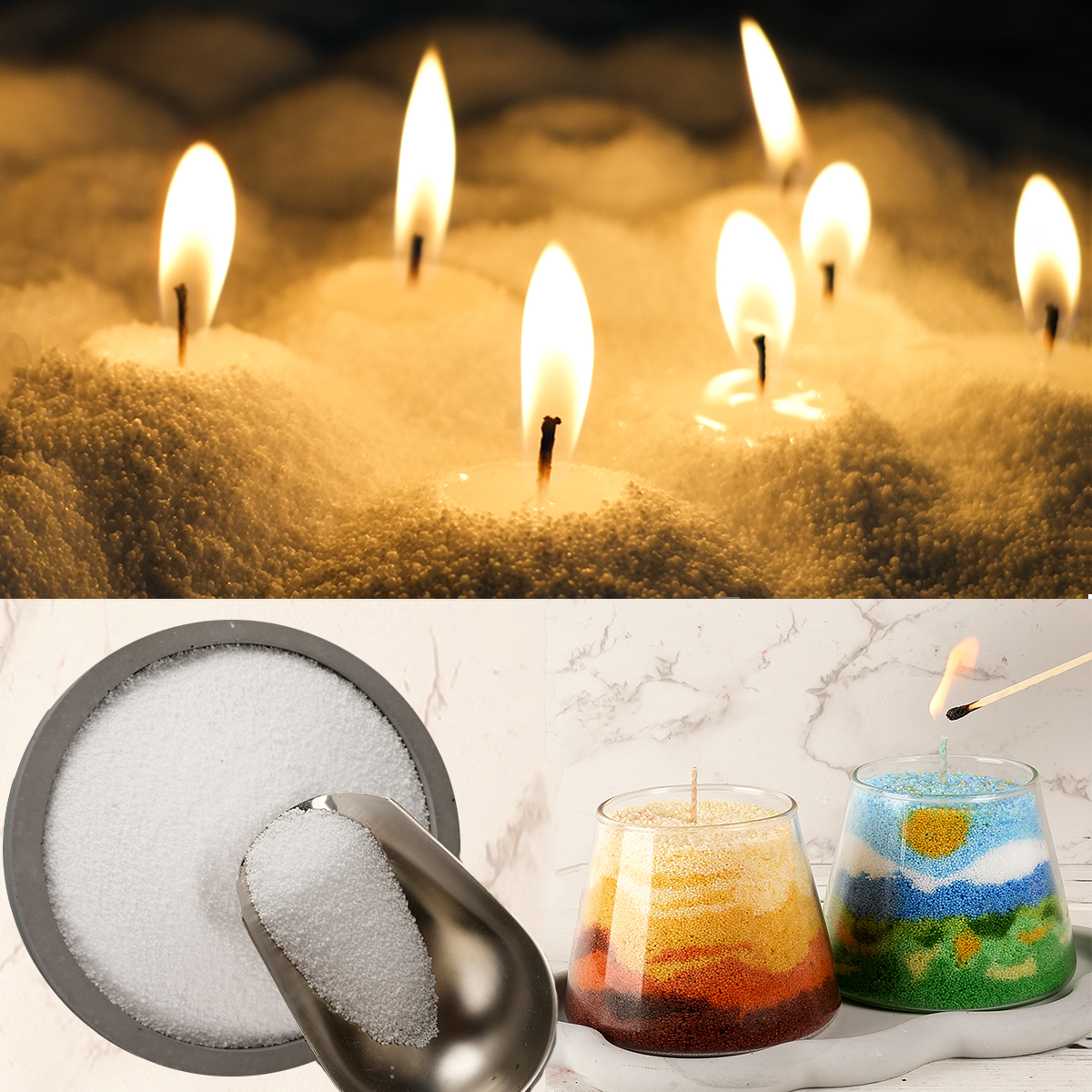 500g/1000g White Sand Wax Ice  – Candle Making Party recenzja i cena