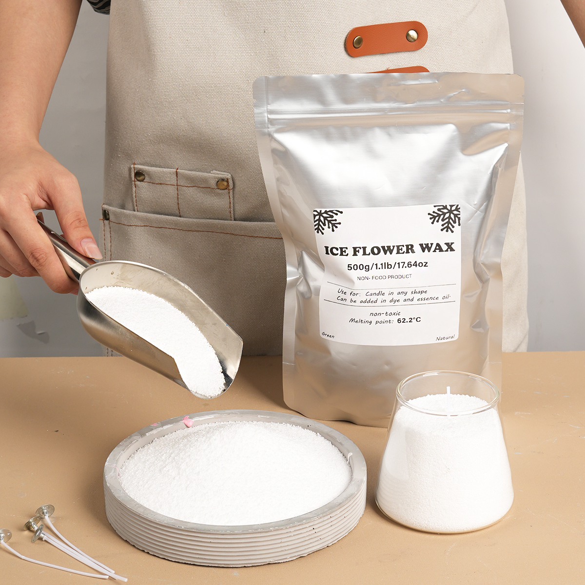 500g/1000g White Sand Wax Ice  – Candle Making Party recenzja i cena