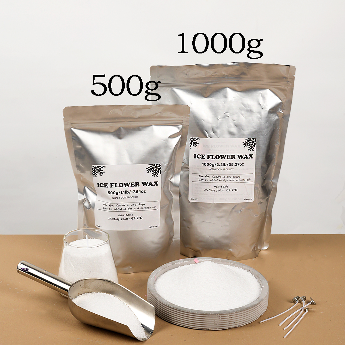 500g/1000g White Sand Wax Ice  – Candle Making Party recenzja i cena