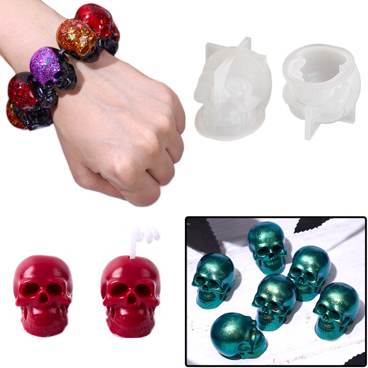 Halloween Ornament Mini Skull  – Candle Mold Silicone recenzja i cena