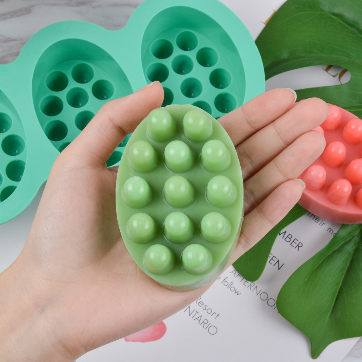 4 Hole Oval Massage Soap Silic – Candle Making Party recenzja i cena