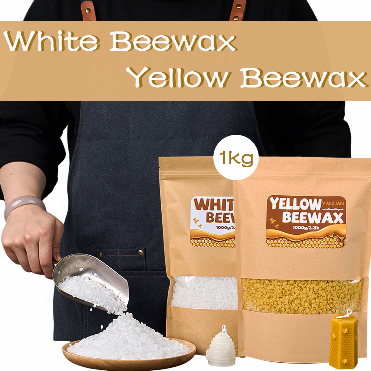 1Kg Yellow and White Beeswax P – Candle Making Material Wholesale recenzja i cena